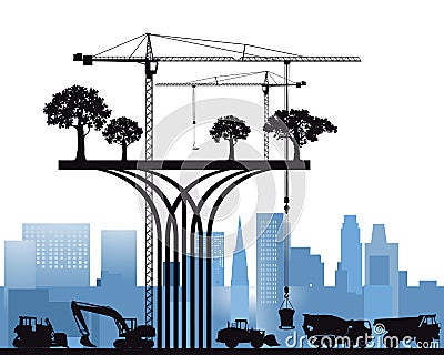 Modern ecological building Vector Illustration