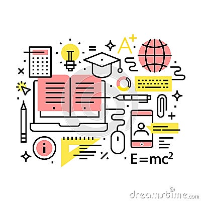 Modern education and online learning concept Vector Illustration