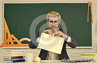 Modern education for teens. School education for everyone. Redo it immediately. Private school advertising boost Stock Photo
