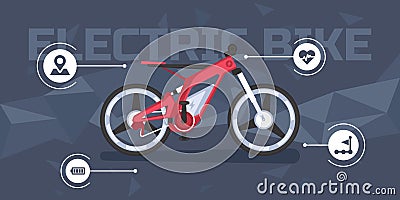 Modern electric bike infographic Vector Illustration