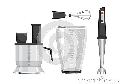 Modern Electric Kitchen Appliances for Cooking Vector Illustration