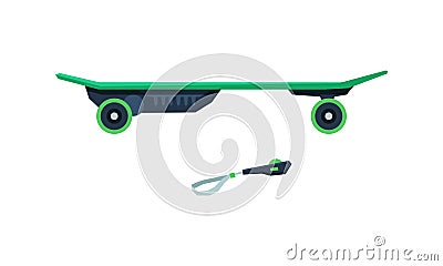 Modern Electric Skateboard, Personal Eco Friendly Alternative City Transport Vector Illustration Vector Illustration