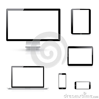 Modern electronic devices vector eps10 illustratio Vector Illustration