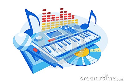 Modern electronic musical instrument Vector Illustration