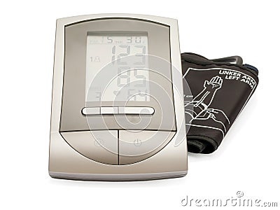 Modern electronic sphygmomanometer blood pressure measure equipment Stock Photo