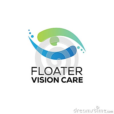 Floater vision care logo, interactive cleaning eye vector Vector Illustration