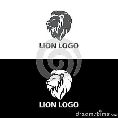 Modern Elegant Lion Head Logo Black and WHite Version Vector Design Concept Vector Illustration