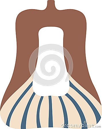 Modern and elegant vase design featuring a unique shape with a striped pattern and solid color background, adding a Vector Illustration