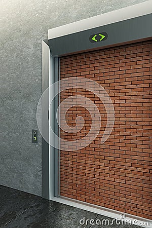 Modern elevator with deadlock Stock Photo