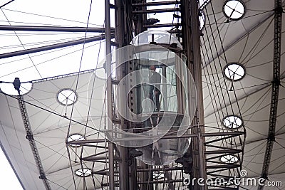 Modern Elevator in the form of a transparent capsule Editorial Stock Photo