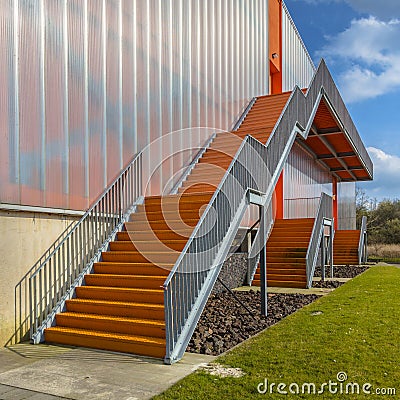 Modern emergency exit ladders Stock Photo