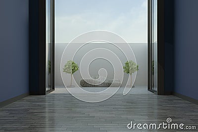 Modern empty living room Stock Photo