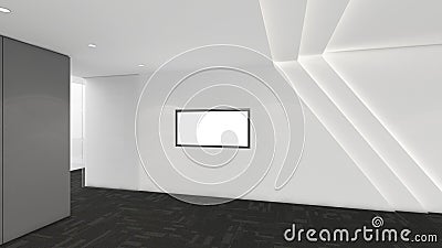 Modern Empty Room, 3d render interior design, mock up illustration Cartoon Illustration