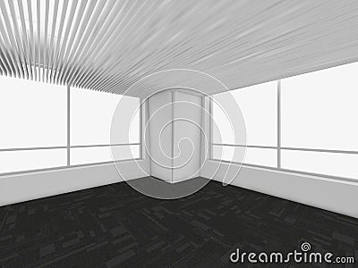 Modern Empty Room, 3d render interior design, mock up illustration Cartoon Illustration