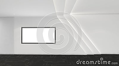 Modern Empty Room, 3d render interior design, mock up illustration Cartoon Illustration