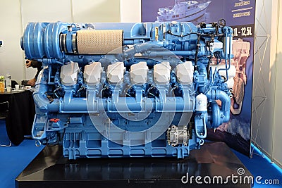 Modern engine used on marine industry Editorial Stock Photo