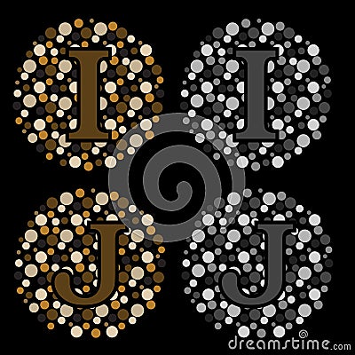 The modern English alphabet of Bubble Style Alphabet I & J Vector Illustration