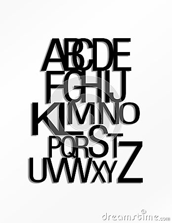 The modern English alphabet consisting of 26 letters Stock Photo