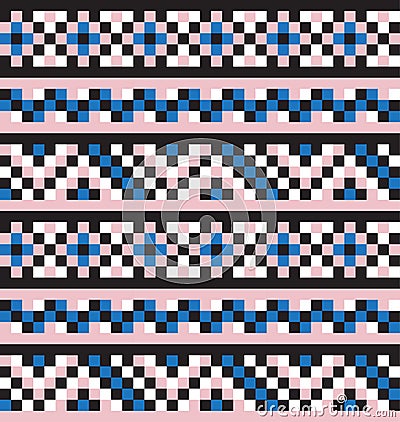 Modern Ethnic Fair Isle Seamless Pattern Vector Illustration