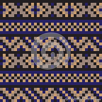 Modern Ethnic Fair Isle Seamless Pattern Vector Illustration