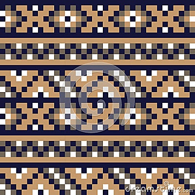 Modern Ethnic Fair Isle Seamless Pattern Vector Illustration