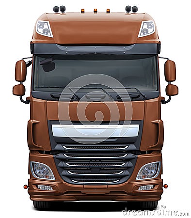 Modern European DAF XF truck in brown. Stock Photo