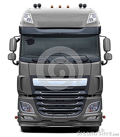 Modern European DAF XF truck in gray. Stock Photo