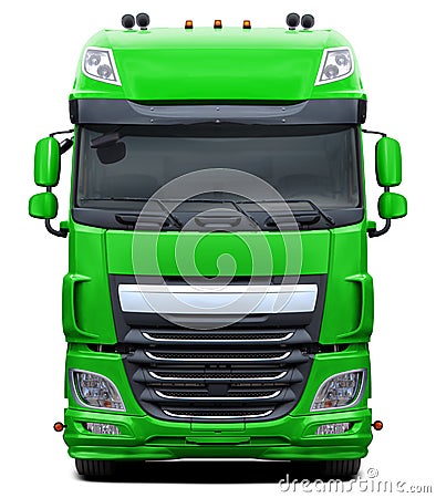 Modern European DAF XF truck in green. Stock Photo