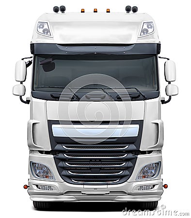 Modern European DAF XF truck in white. Stock Photo