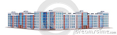 Modern European residential complex. Cartoon Illustration