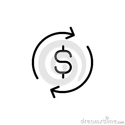 Modern exchange line icon. Vector Illustration