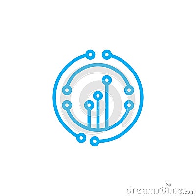 Modern eye-caching high-tech electronics and computer related logo. Abstract vector technology, tech icon. Vector Illustration