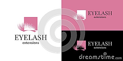 Modern eyelash extension logo Cartoon Illustration