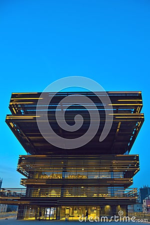 Modern facade at blue hour Editorial Stock Photo