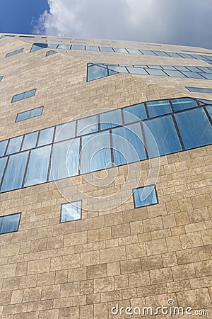 Modern facade of the Groninger Forum Editorial Stock Photo