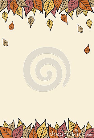Modern Fall Autumn Leaves Vertical Background 1 Vector Illustration