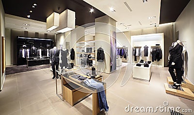 Modern and fashion clothes store Stock Photo