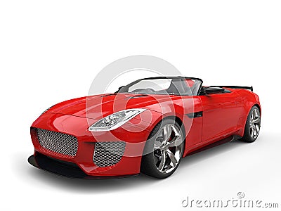 Modern fast raging red convertible super sports car Stock Photo