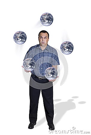 A fast world is often a juggling act Stock Photo