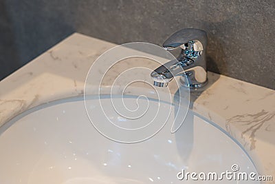 Modern faucet bathroom interior decoration Stock Photo