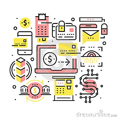 Modern financial transactions technology Vector Illustration