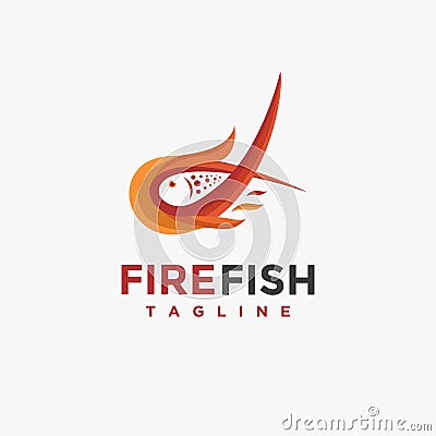 Modern Fire fish logo icon vector template Vector Illustration