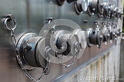 Modern Fire Hydrant in the Tokyo. Sleek design. Safety purpose Stock Photo