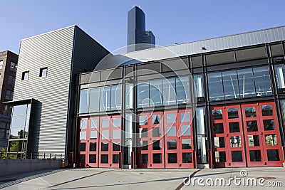 Modern fire station Stock Photo