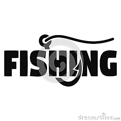 Modern fish hook logo, simple style Vector Illustration