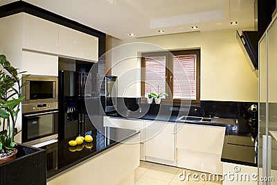 Modern fitted kitchen Stock Photo