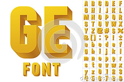 Modern flat alphabet Vector Illustration