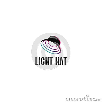 Modern flat colorful LIGHT HAT trick logo design Vector Illustration