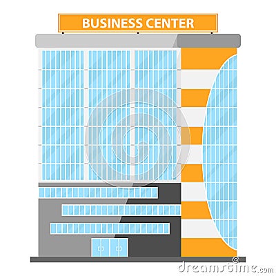 Modern Flat Commercial Office. Business center, business center icon, building Vector Illustration