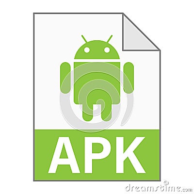 Modern flat design of APK file icon for web Vector Illustration